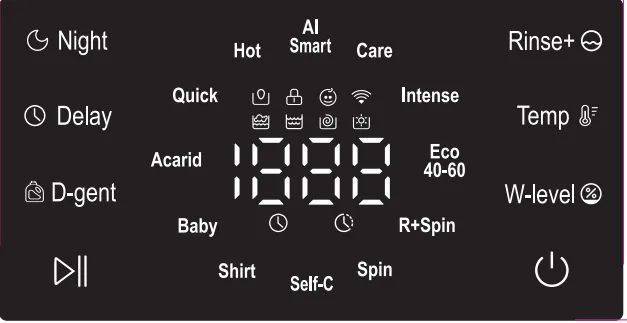 M07 Wash control panel