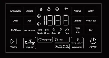 Mini4 110V Wash and Dry control panel