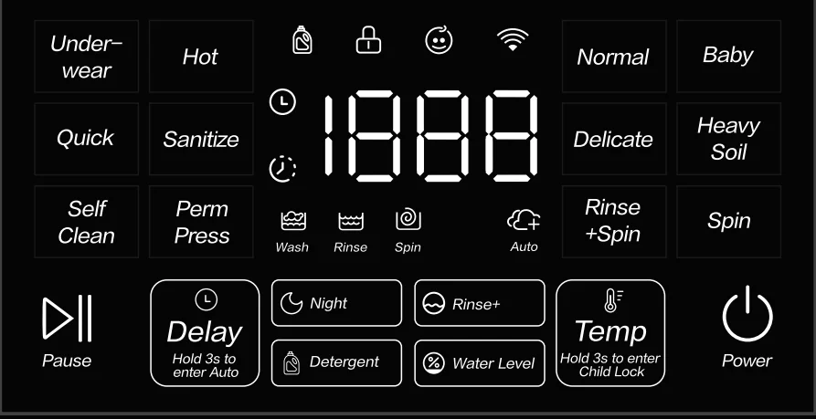 Mini5 220V Wash control panel